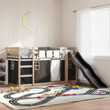 Bunk Bed without Mattress with Slide White and Black 90x190 cm Single 3284125