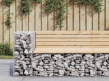Garden Bench Natural wood, Silver Solid pine wood, Galvanised steel 834380