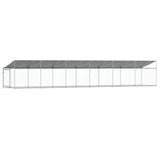 Dog Cage with Roof and Door Grey 12x2x2 m Galvanised Steel 3209572