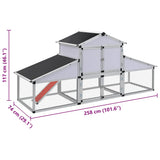Chicken Coop with Runs and Nest Box Aluminium 41323