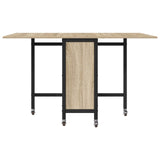 Folding Dining Table with Castors 130 x 80 x 76.5 cm steel PB 8006044