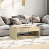 ZNTS Coffee Table SAUDA Oak 99x55x45 cm Solid Wood Pine 377598