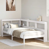 Bookcase Bed without Mattress White 75x190 cm Small Single Solid Wood Pine 3324342