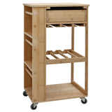 Kitchen Trolley with Wheels Natural 47.5 x 36 x 83 cm Bamboo 42028292