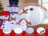 Set of 3 Lighted Snowman Family Christmas Yard Decorations, 60cm 90cm 120cm Pre-lit Pull Up Snowman 12090864