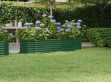 Garden Raised Bed Galvanised Steel 152x40x36 cm Green 318868