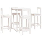 5 Piece Bar Set White Solid Wood Pine 3124743