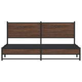 Metal Bed Frame without Mattress Brown Oak 160x200 cm 4007943