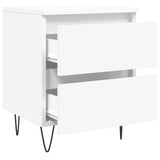 ZNTS Bedside Cabinet White 40x35x50 cm Engineered Wood 826876