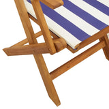 3 Piece Bistro Set Blue and White Fabric and Solid Wood 3281813