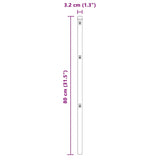 Embedded Fence Post 52 pcs Silver Powder-Coated Steel 3350146