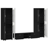 TV Cabinet Set with Drawer FLORIN 3 pcs Black Engineered Wood 3397985