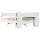 Bed Frame without Mattress White 150x200 cm King Size Solid Wood Pine 3323297