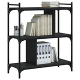 Bookcase 3-Tier Black 76x32x88 cm Engineered Wood 833930