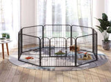 8 Panels Heavy Duty Puppy Playpen, for Small and Medium Dogs, Indoor and Outdoor Use - Black T3398P349717