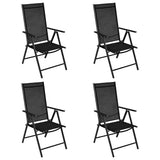 5 Piece Garden Dining Set Aluminium Black 3070649