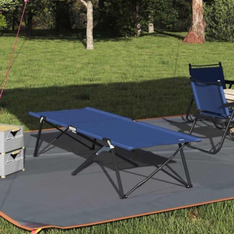 Folding Camping Bed 2 pcs Blue 206 x 76 x 74 cm Oxford fabric 42003168