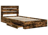 Bed Frame Smoked Oak Engineered Wood 3412016