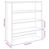 Top for Highboard HAMAR Dark Grey 90x30x100cm Solid Wood Pine 340434