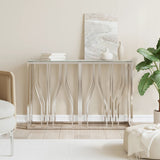Console Table Silver 110x30x70 cm Stainless Steel and Glass 350027