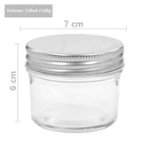 50793 Glass Jam Jars with Silver Lids 48 pcs 110 ml