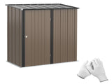 5.3 x 3.1ft Corrugated Steel Garden Shed - Brown T3398P328400