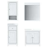 4 Piece Bathroom Furniture Set BERG White Solid Wood Pine 3206502
