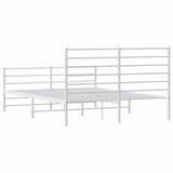 Metal Bed Frame without Mattress with Footboard White 135x190cm 352385