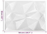 Wall Panels 24 pcs Diamond White 50 x 50 cm XPS Foam 42046019