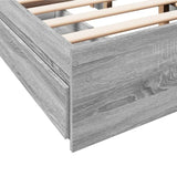 Bed Frame with Drawers without Mattress Grey Sonoma 120x190 cm Small Double 3280704