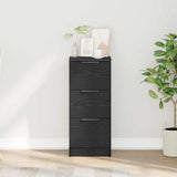 Sideboard with Drawer Black Oak 30 x 30 x 70 cm Engineered Wood 862774
