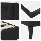 Bed Frame with LED Strip Lights Black 90 x 190 cm Faux Leather 3415280