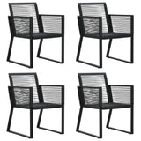 5 Piece Garden Dining Set Black PVC Rattan 3156544
