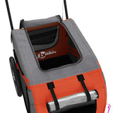 Pet Bike Trailer Orange and Grey Oxford Fabric and Iron 93893