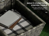 3 Pieces Rattan Bistro Set, Wicker Garden Furniture Set with Storage Coffee Table and Chairs, T3398P320075