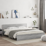 Bed Frame Grey Sonoma Engineered Wood, Plywood Double Durable 3207460
