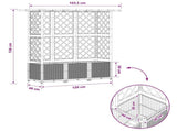 Raised Bed with Trellis and Roof Light Grey 163.5 x 40 x 136 cm 42032597