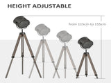Floor Lamp with Adjustable Tripod for Living Room Bedroom, Vintage Spotlight Reading Lamp with Wood T3398P342225