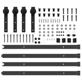 Sliding Door Hardware Kit 305 cm Steel Black 3295775