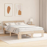 Bed Frame with Headboard Natural 160 x 200 cm Solid Pine Wood 872560