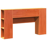 Headboard with Storage Wax Brown 150 cm Solid Wood Pine 855629