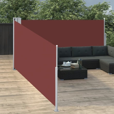 Retractable Side Awning Brown 100x1000 cm 48475