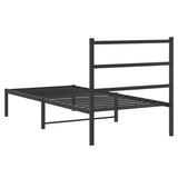 Metal Bed Frame without Mattress with Headboard Black 90x200cm 355358