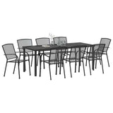 Garden Dining Set 9 pcs Anthracite Powder-Coated Steel 3379288