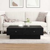 Coffee Table Black Oak 90 x 90 x 28 cm Engineered Wood 868804