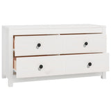 Side Cabinet White 100x40x54 cm Solid Wood Pine 821775