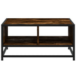 ZNTS Coffee Table Smoked Oak 60.5x60.5x30 cm Engineered Wood and Metal 848766