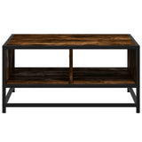 ZNTS Coffee Table Smoked Oak 60.5x60.5x30 cm Engineered Wood and Metal 848766