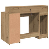 Desk with LED Lights Artisian Oak 120x55x91 cm Engineered Wood 3309419
