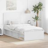 Bed Frame with Headboard White 90 x 190 cm Solid Pine Wood 3412542